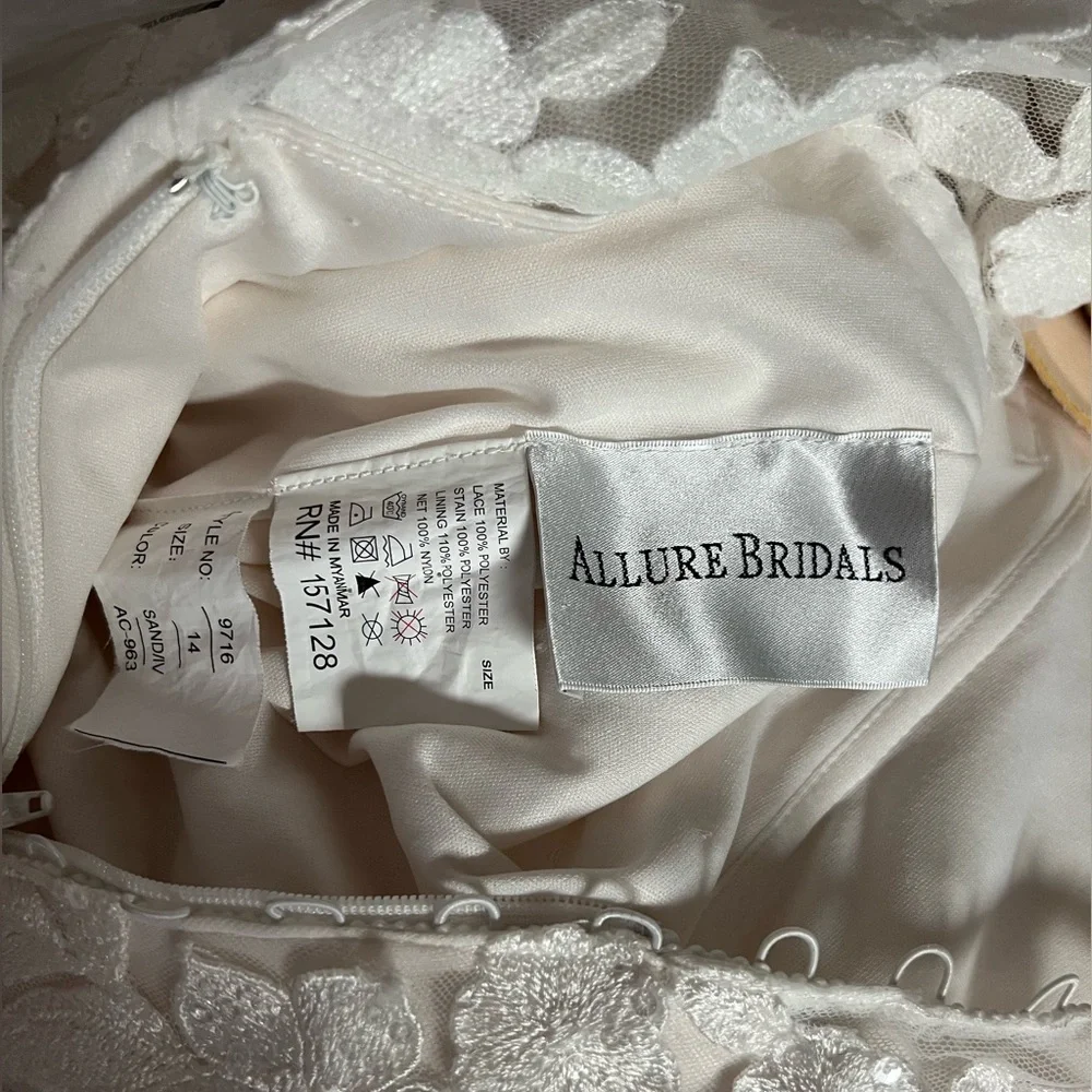 Allure Bridals Sand/Ivory/Nude Wedding Gown Style 9716 - Size 14 - Picture 9 of 16